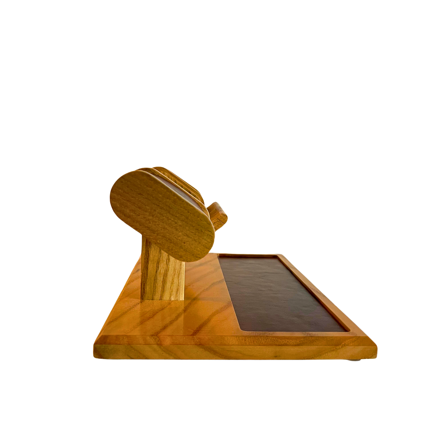 Hand Crafted Wooden Watch Stand With Bevelled Edge.