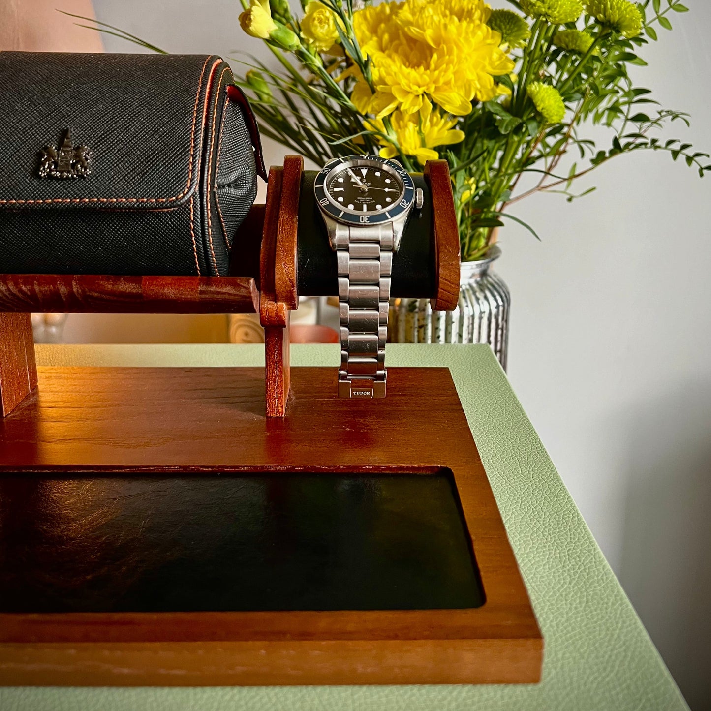 Hand Crafted Wooden Watch Stand/Square Edge.