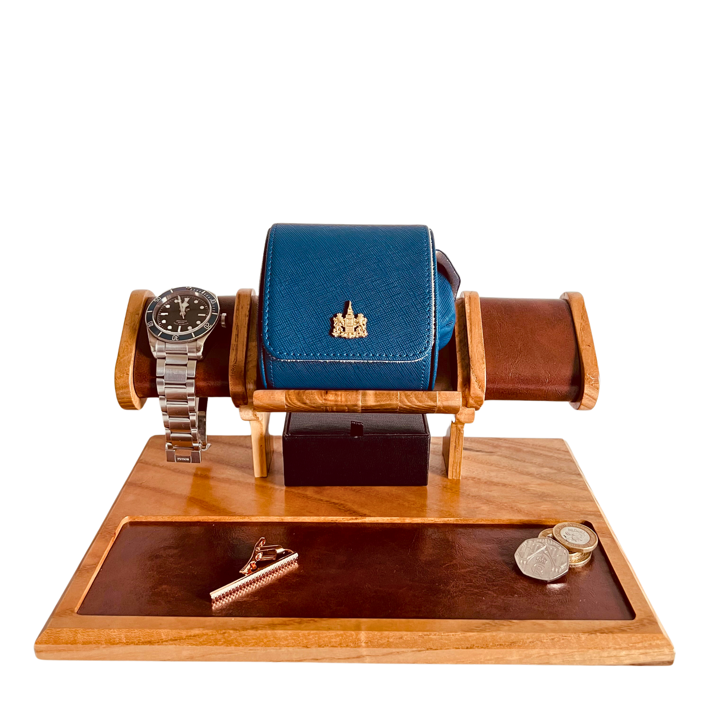 Hand Crafted Wooden Watch Stand With Bevelled Edge.