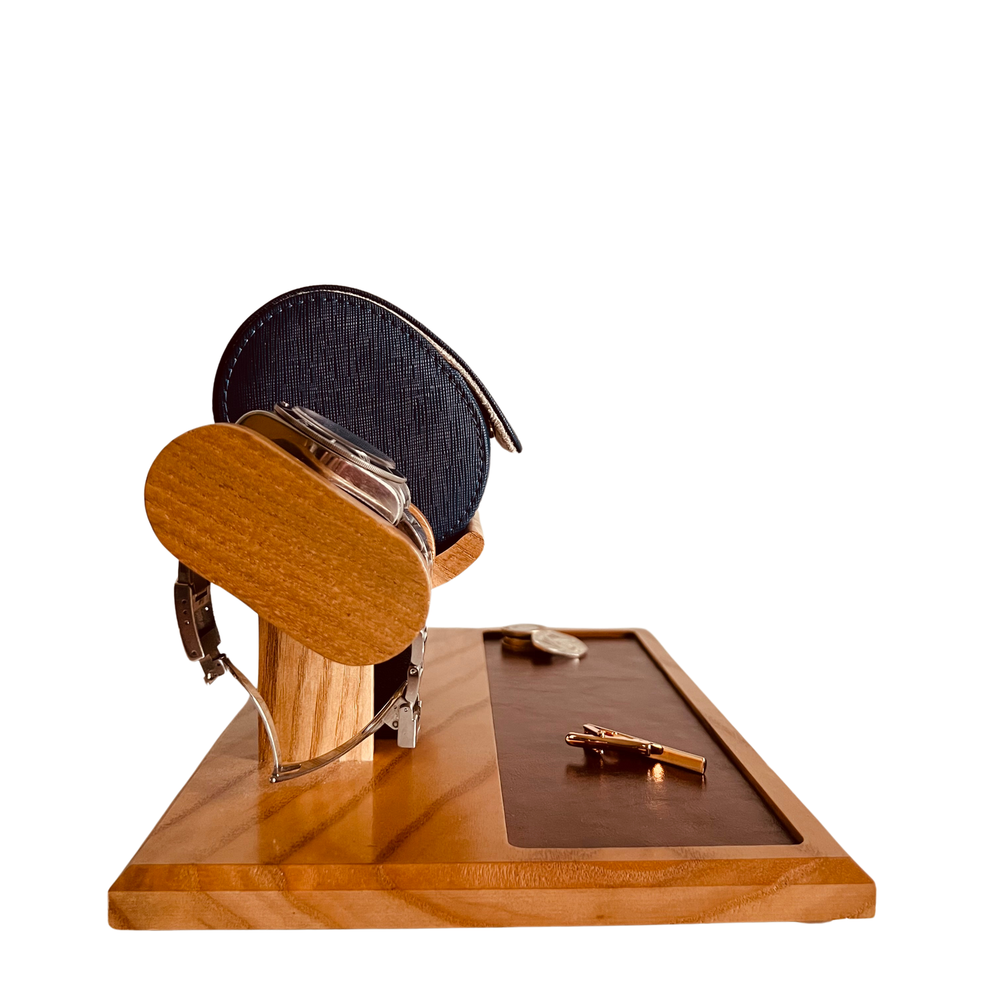 Hand Crafted Wooden Watch Stand With Bevelled Edge.