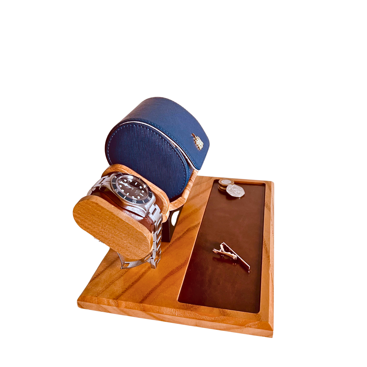 Hand Crafted Wooden Watch Stand With Bevelled Edge.