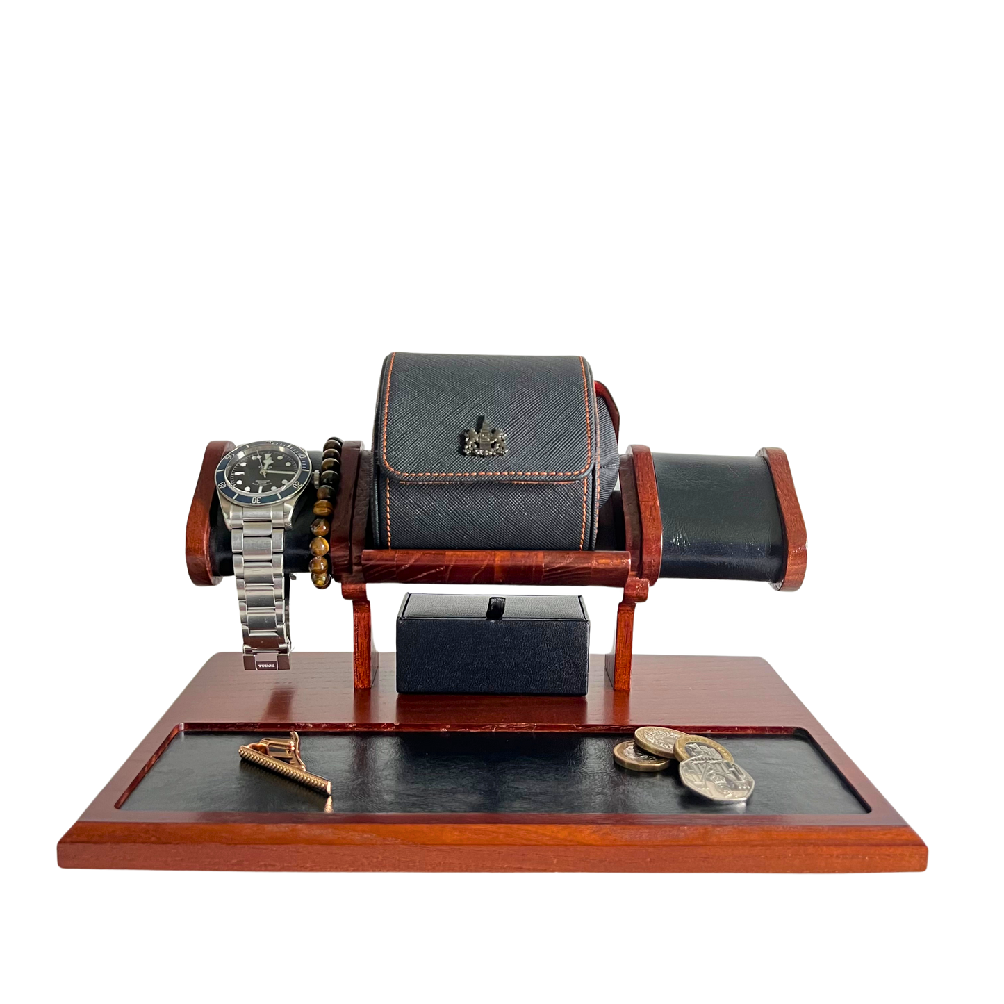 Hand Crafted Wooden Watch Stand With Bevelled Edge.