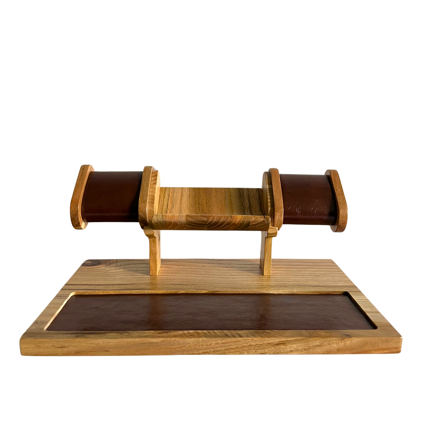 Hand Crafted Wooden Watch Stand With Square Edge.