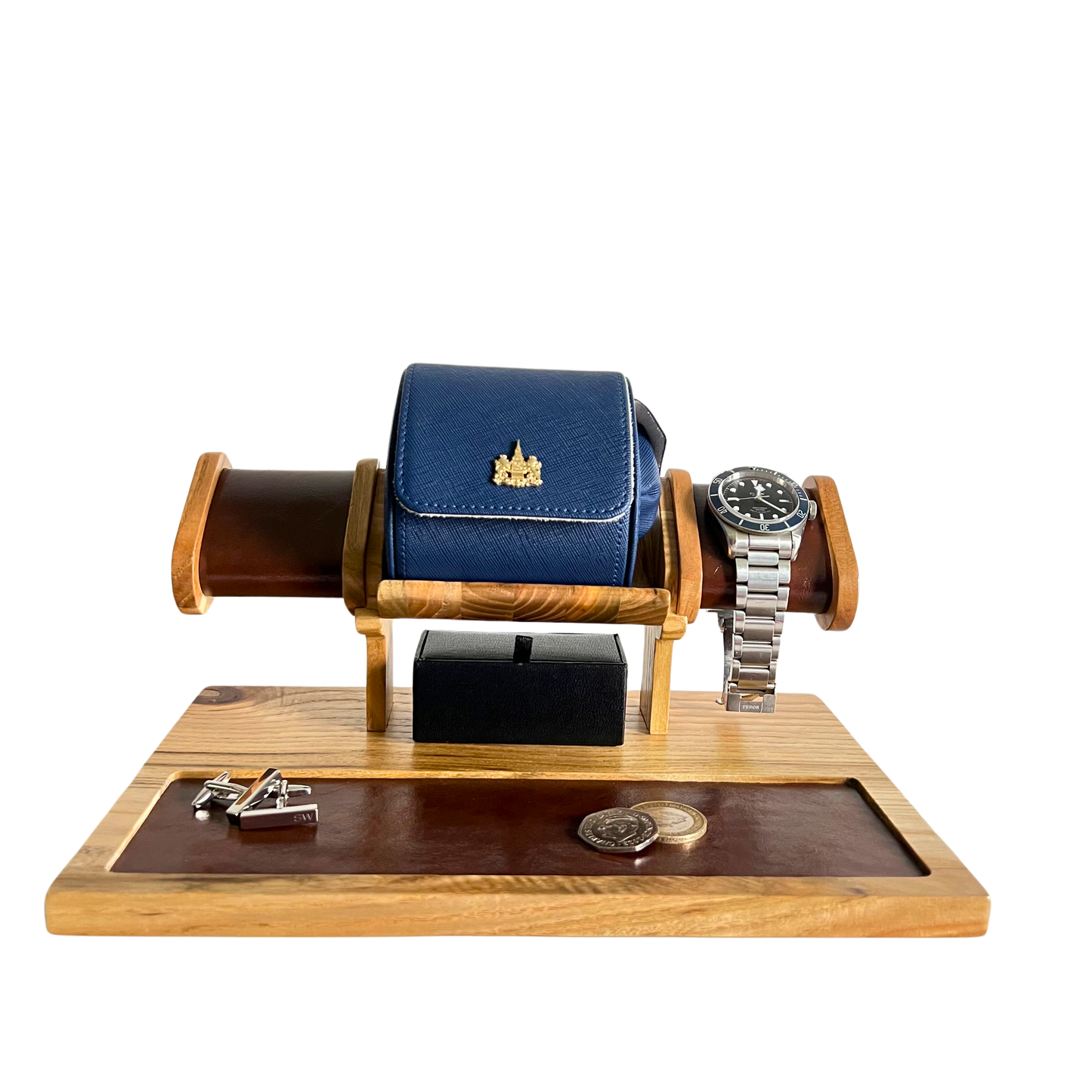 Hand Crafted Wooden Watch Stand With Square Edge.