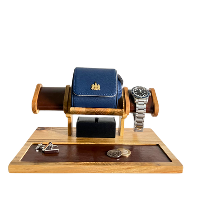 Hand Crafted Wooden Watch Stand With Square Edge.